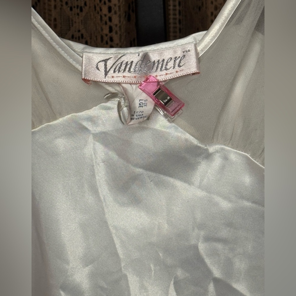 VTG Vandamere Sheer White Chemise - Picture 2 of 8